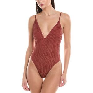 Vyb Womens  Riley Plunge Tie-Back One-Piece, Red